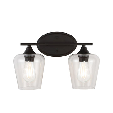Jayne Iron/Glass Cottage Rustic LED Vanity Light